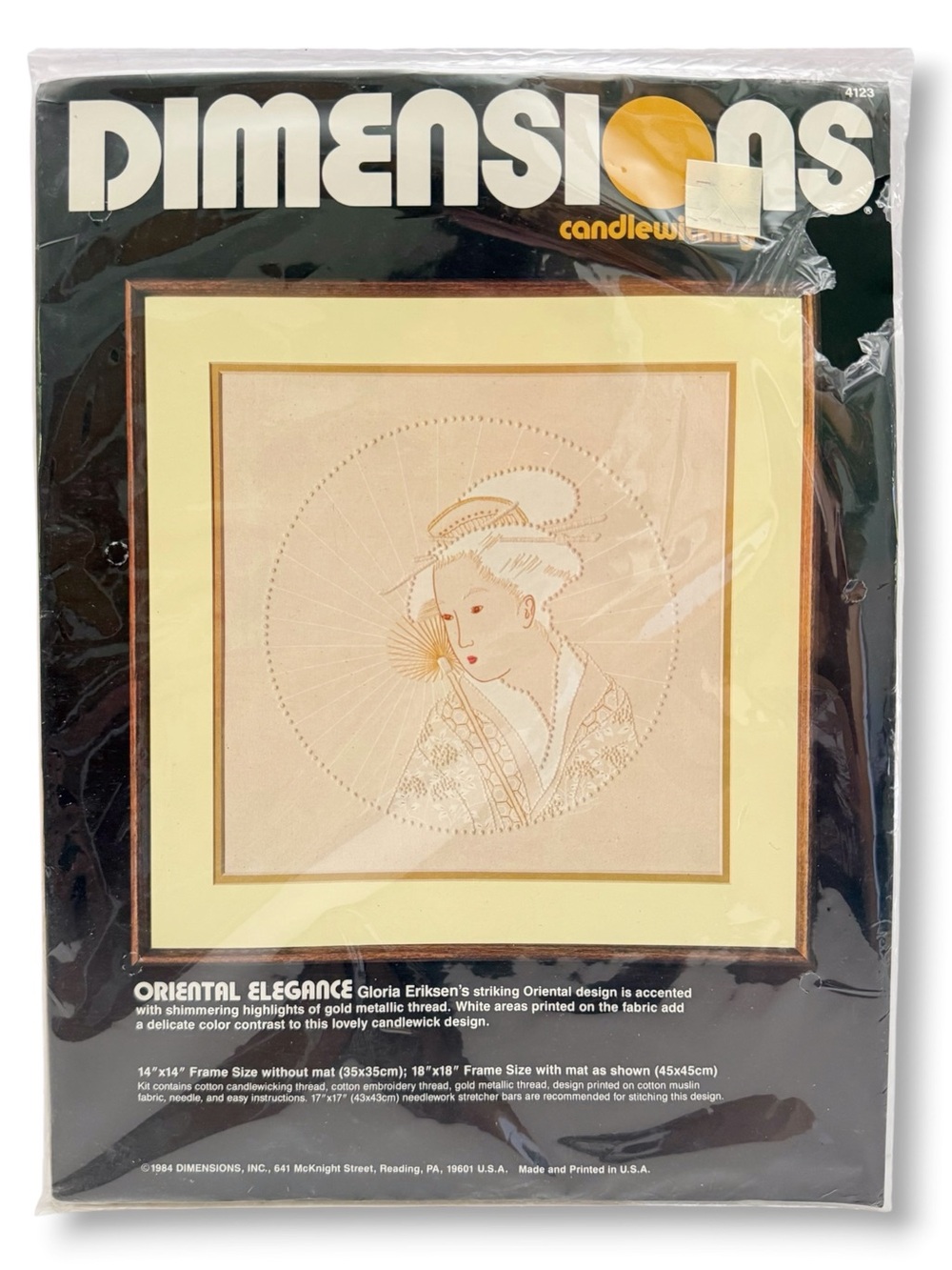 Dimensions 4123 Asian Geisha Woman Candlewicking Embroidery Kit NEW